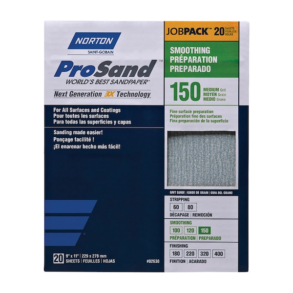 SANDPAPER MED 150G 20PK